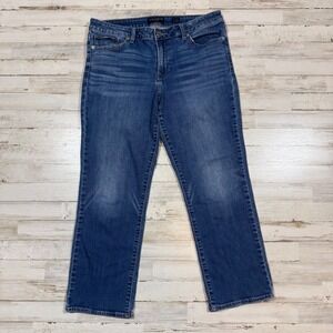 Lucky Brand Sweet Crop Jeans Women's Size 14/ 32 Blue Wash‎ Denim Straight Leg